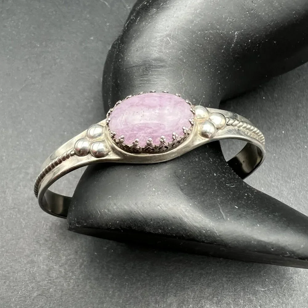Relios Carolyn Pollack Amethyst Sterling Cuff Bracelet‎ Bezel Set Southwestern - Picture 10 of 10